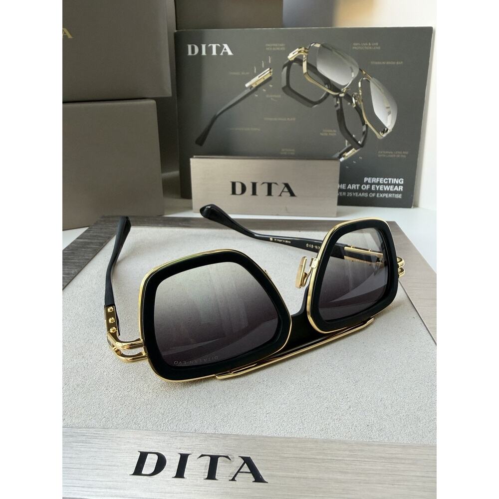 DITA LXN-EVO DTS403-A-01 MATTE BLACK GOLD GRAY GRADIENT SUNGLASSES AUTHENTIC - Picture 9 of 13